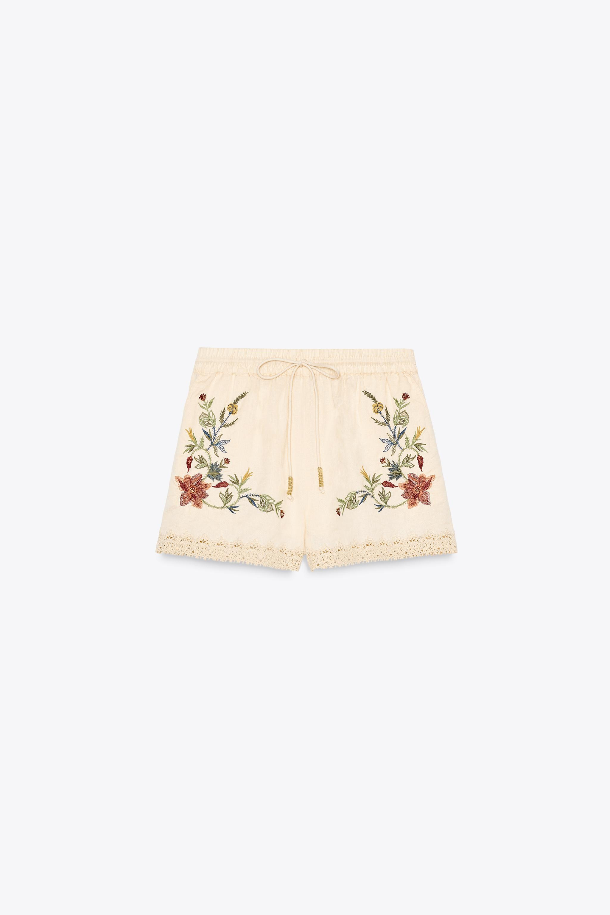 EMBROIDERED BERMUDA SHORTS ZW COLLECTION | Zara US