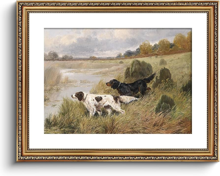 ARPEOTCY Vintage Gold Framed Large Wall Art, Retro River Landscape Paintings, Canvas Prints Artwo... | Amazon (US)