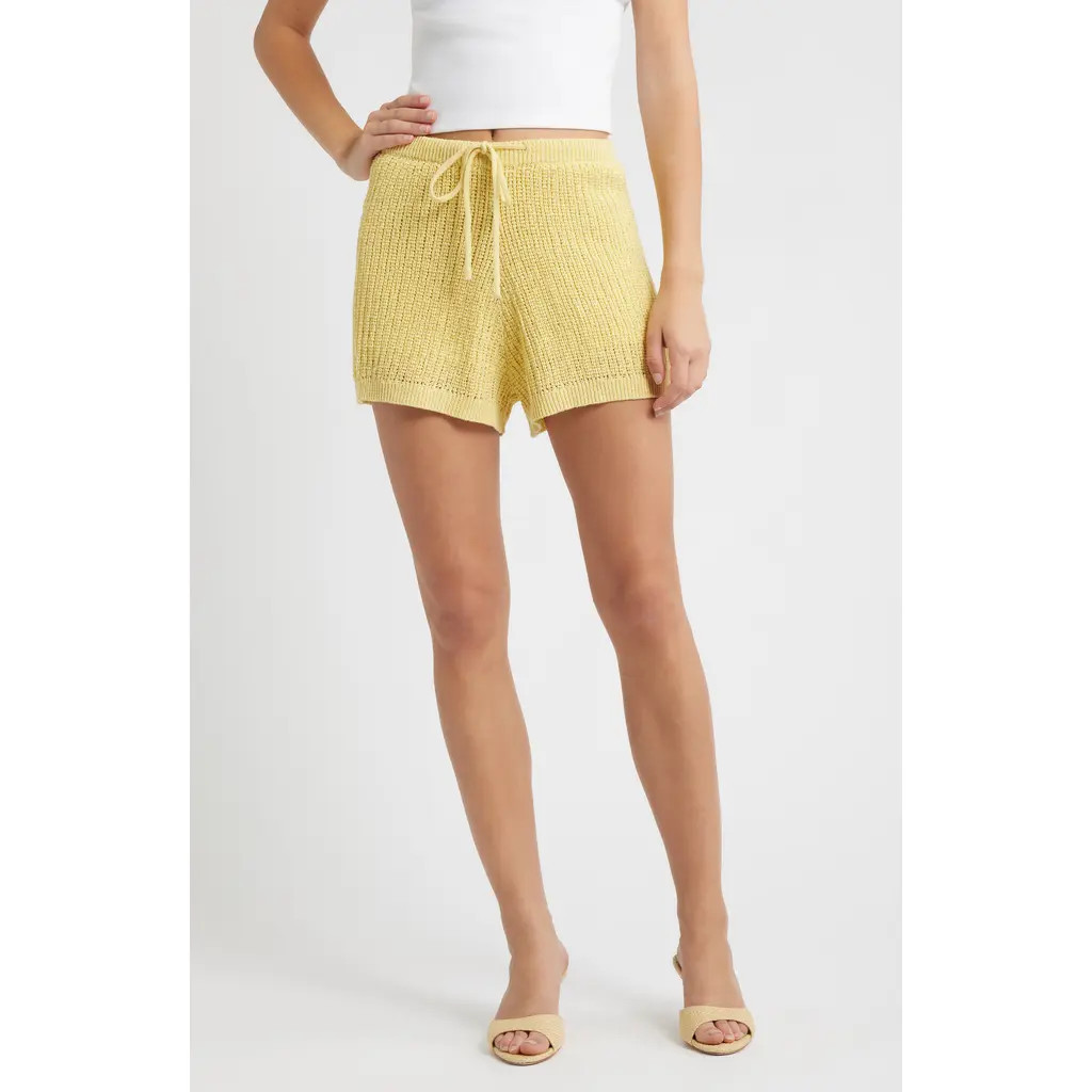 WAYF Sunny Knit Shorts in Golden Yellow at Nordstrom, Size X-Small | Nordstrom