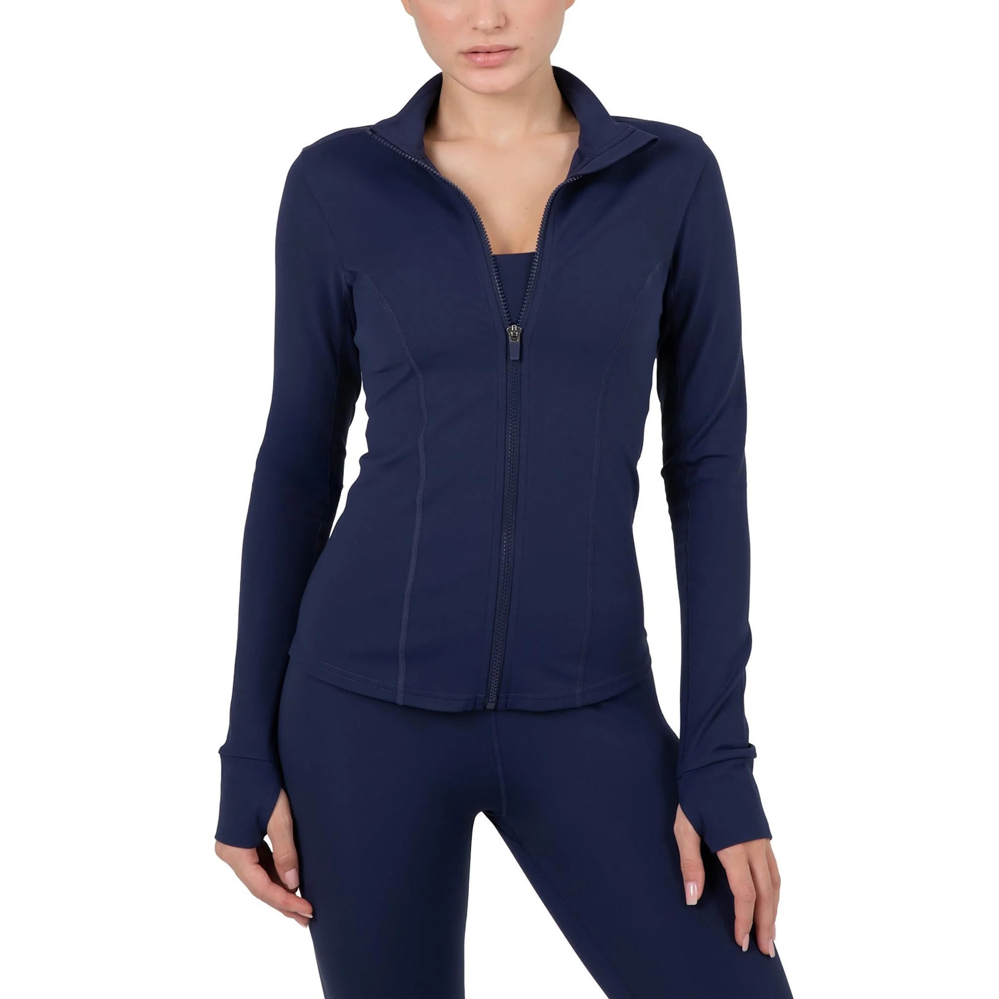 Yitty Active Women's Ultraluxe Full Lenght Full Zip Jacket, Athleisure, 4-Way-Stretch, Thumbholes... | Walmart (US)