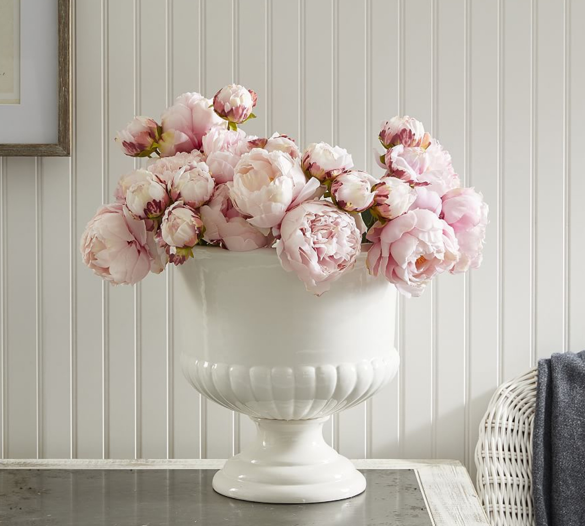 Back in stock! White pedestal vase, pedestal bowl, footed vase, home decor faux pink peonies  

#LTKunder50 #LTKsalealert #LTKhome