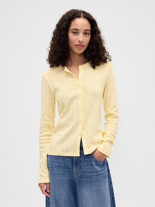 Pointelle Button-Up Top | Gap Factory