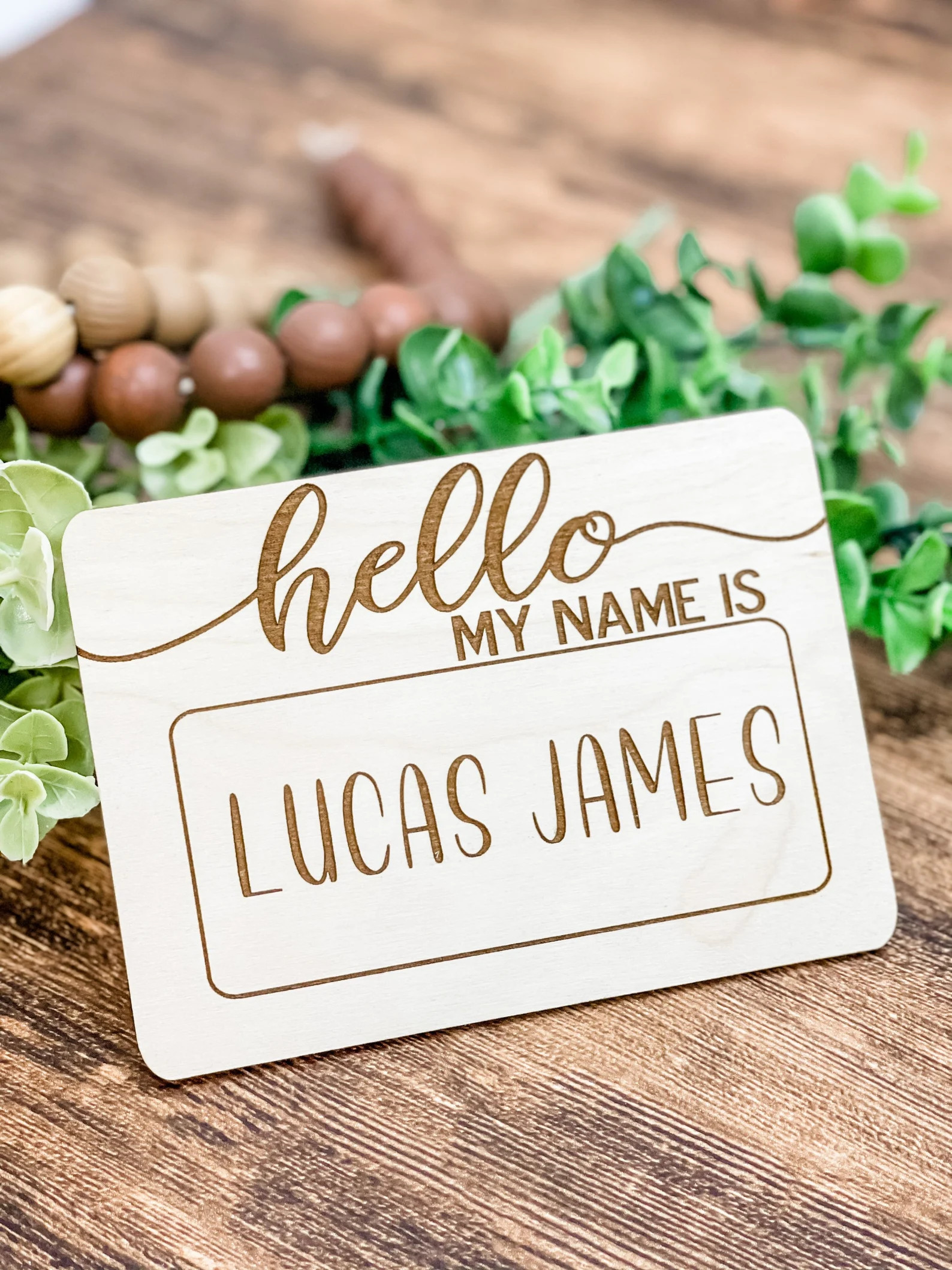 Birth Announcement Sign, Hello My Name Is Tag, Baby Name Announcement, Newborn Photography Prop, ... | Etsy (US)
