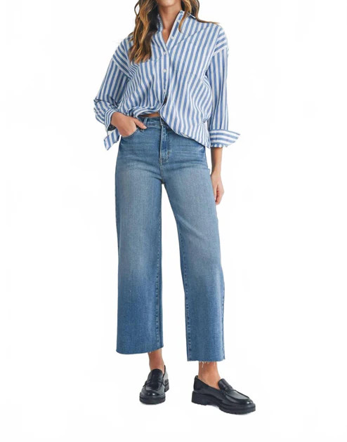 Alice Scissor Cut Wide Leg Jeans In Blue | Shop Simon