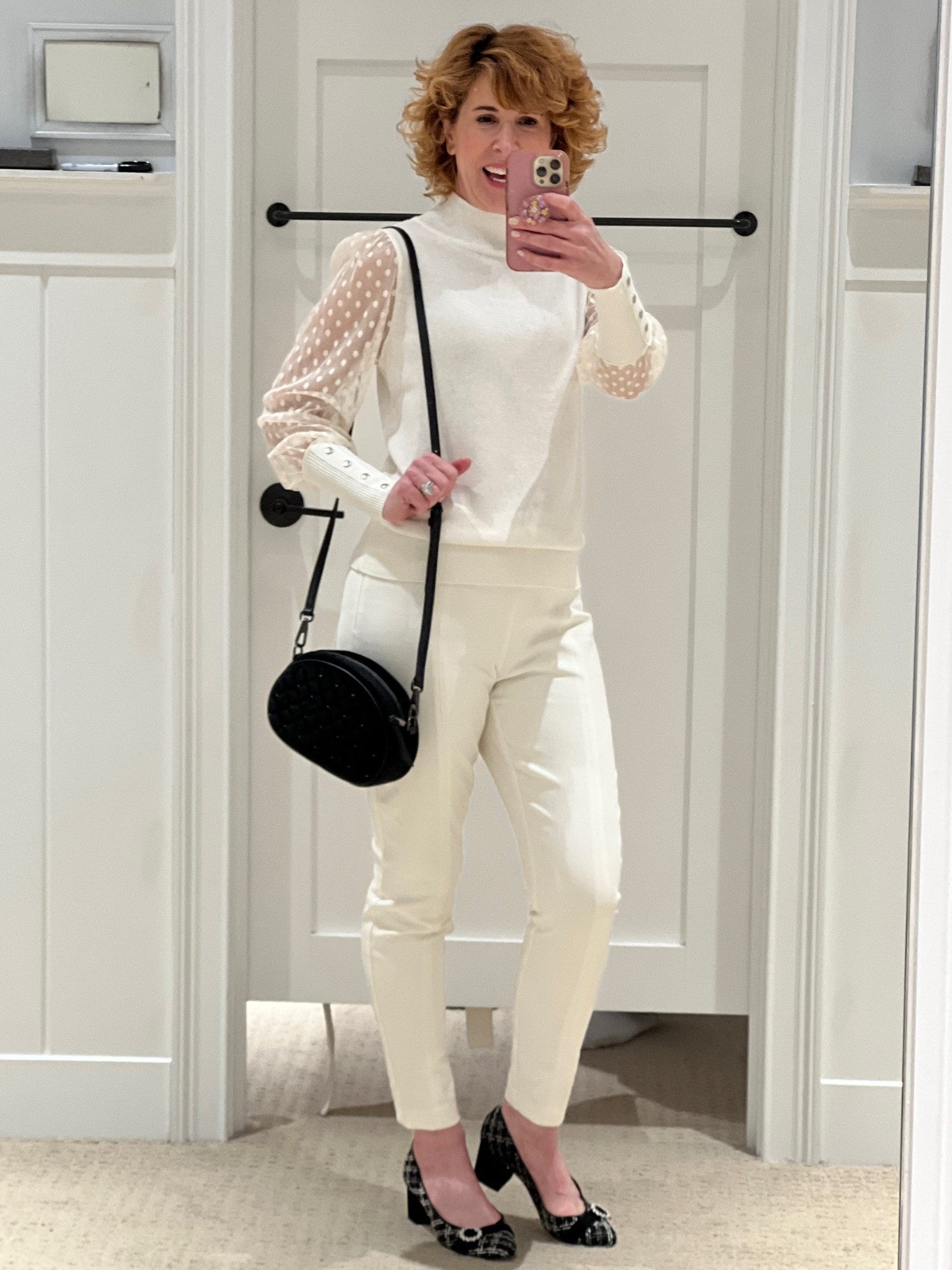 Holiday party, holiday outfit, holiday party outfit, all white outfit, winter white outfit, velvet handbsg, velvet purse, pearl embellished shoes

This party-ready look from Talbots is so pretty! Pair it with pearls or velvet accessories as I did to complete your look!

Right now, Talbots is my ffeirng your highest priced order at 50% off and any other additional items at 40% off, so it’s a great time to buy!

#LTKHoliday #LTKsalealert #LTKSeasonal