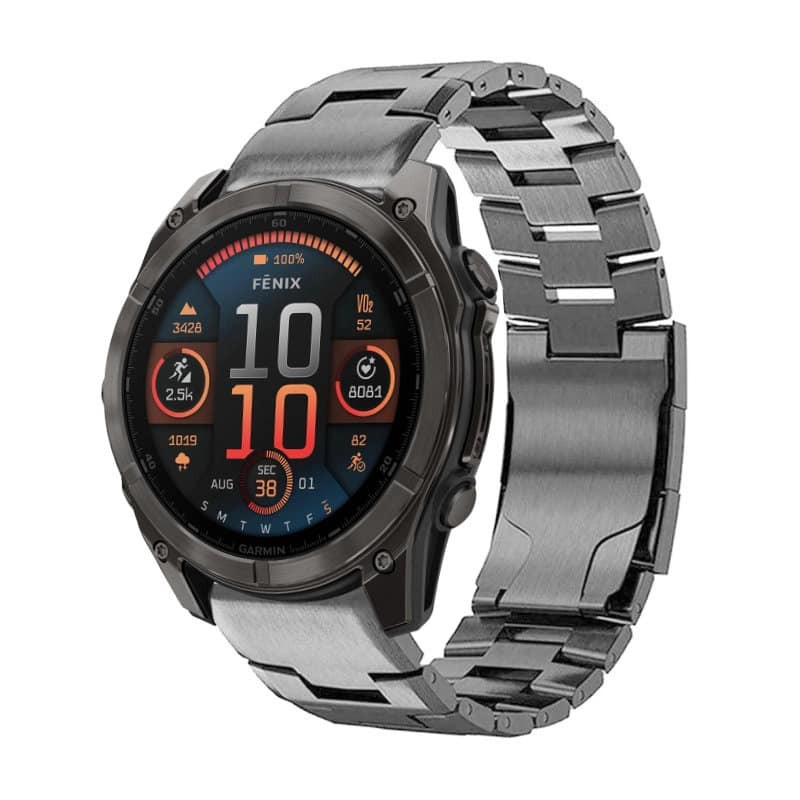 StrapsCo - Vented Titanium Bracelet QuickFit 26 Metal Watch Band Strap For Garmin Fenix 8 & 8 Pro – 51mm - Gunmetal | Best Buy U.S.
