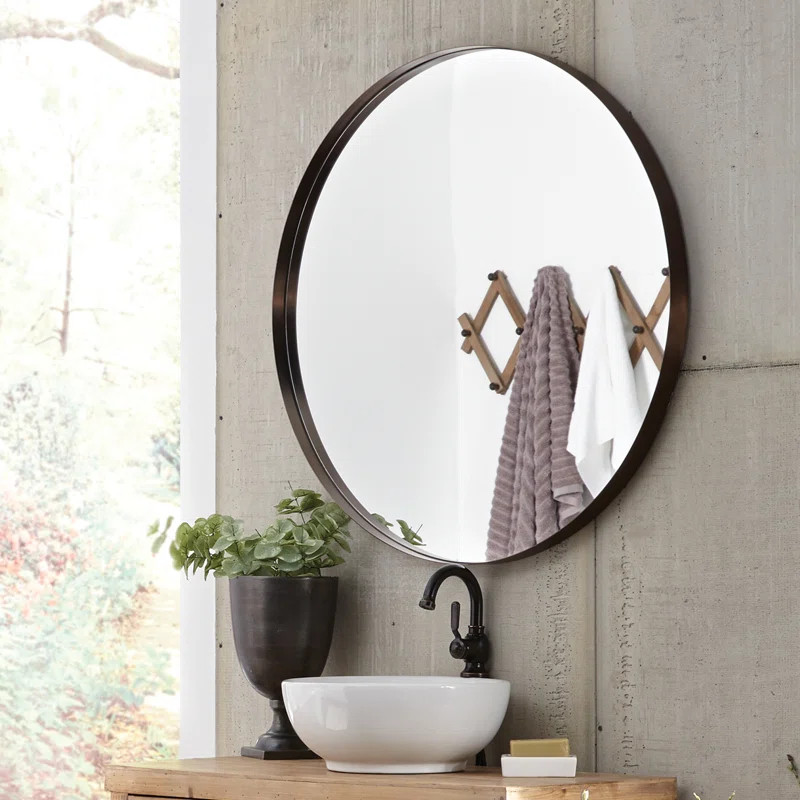 Lansing Round Metal Wall Mirror | Wayfair North America