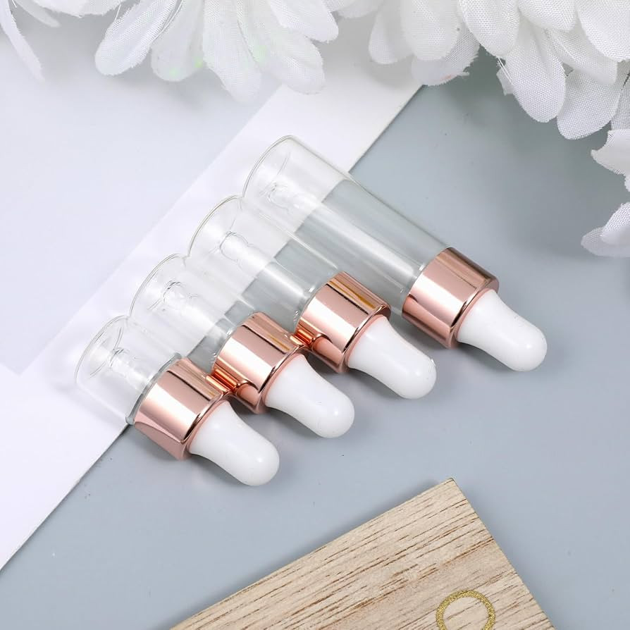 8 Pack Eye Dropper Bottle Rose for Essential Oils Mini Dropper Bottle Glass Vials Bottles Empty T... | Amazon (US)
