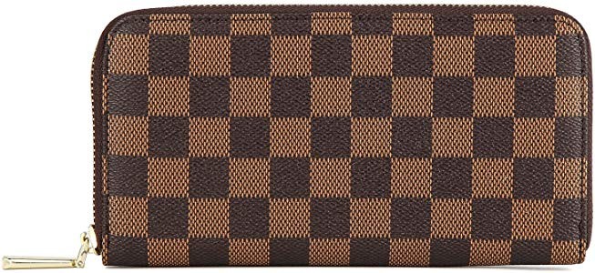 Women’s Checkered Zip Around Wallet and Phone Clutch - RFID Blocking with Card Holder Organizer... | Amazon (US)