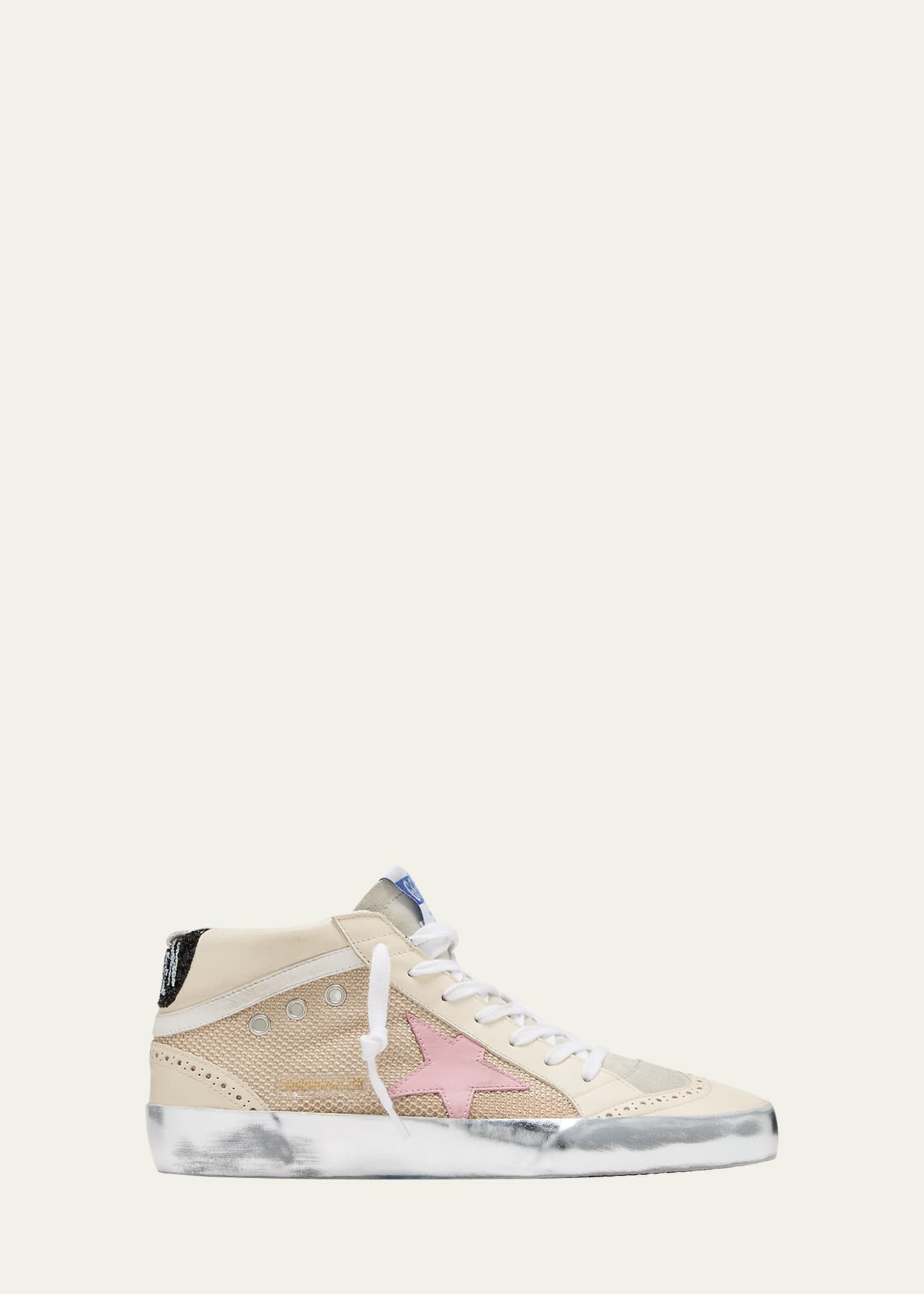 Golden Goose Mid Star Leather Net Wing-Tip Sneakers | Bergdorf Goodman