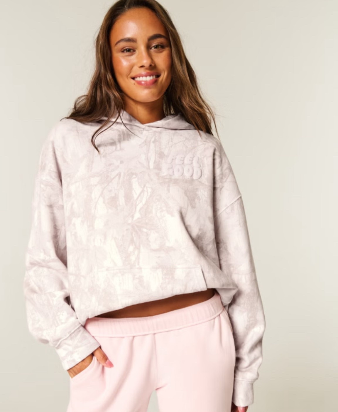 Girls pink camo hoodie