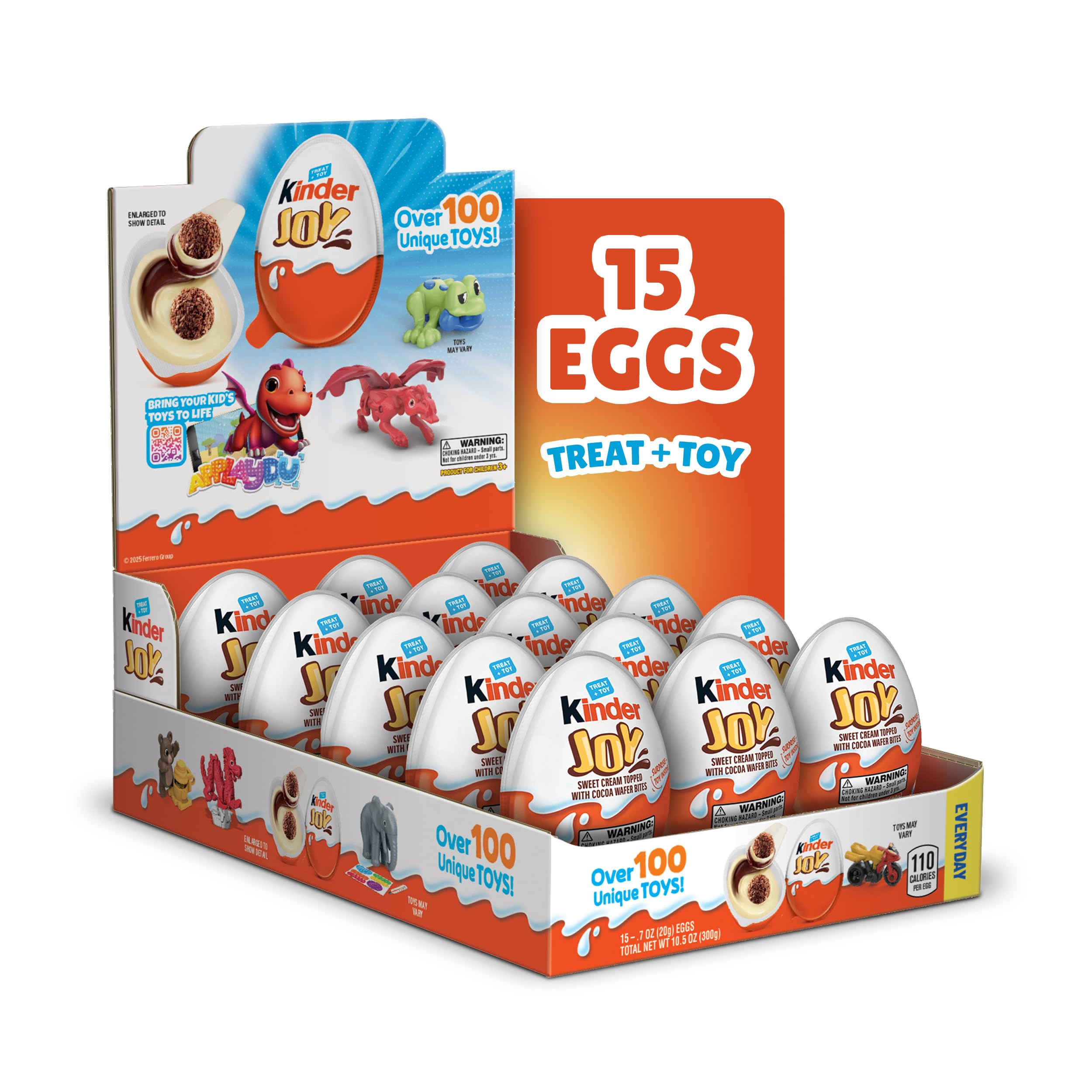 Kinder Joy Eggs, Bulk 15 Count, Treat Plus Toy, Sweet Creams and Chocolatey Wafers, Individually ... | Amazon (US)
