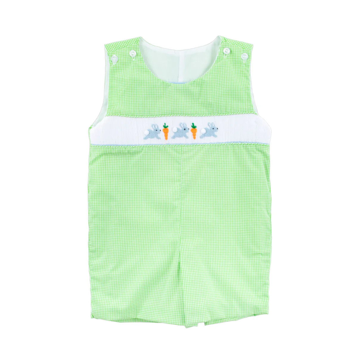 Hop To It Green Bunny Smocked Jon Jon | Classic Whimsy