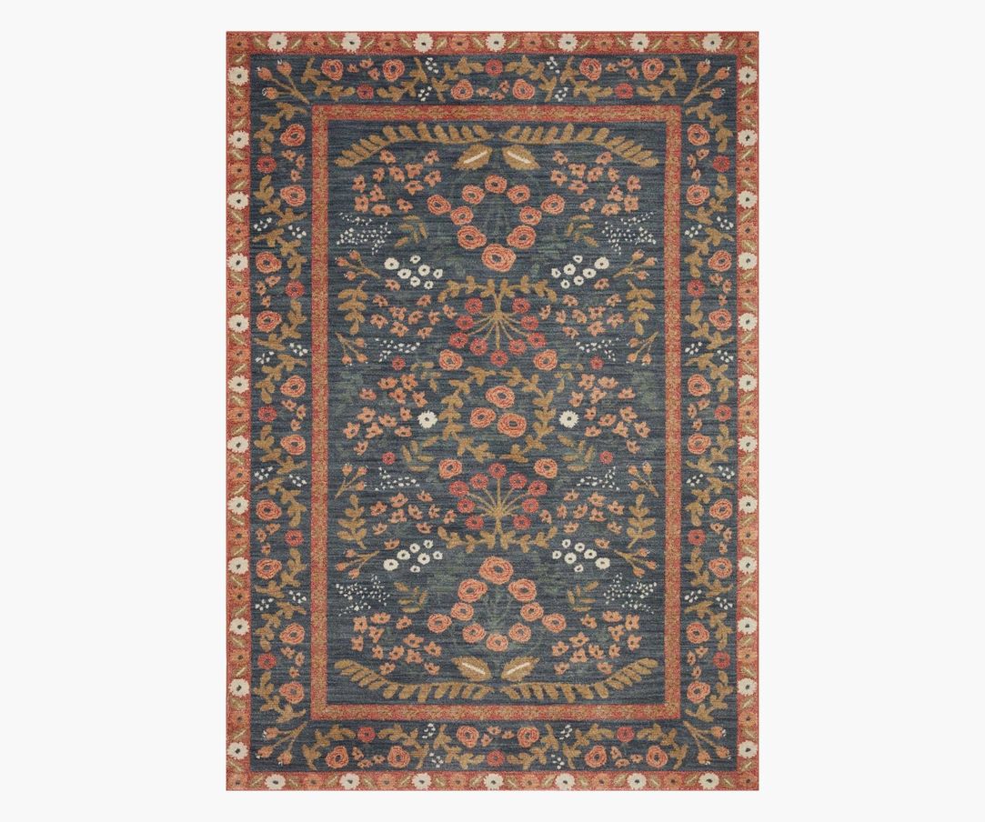 Fiore Florence Navy & Rust Power-Loomed Rug | Rifle Paper Co.