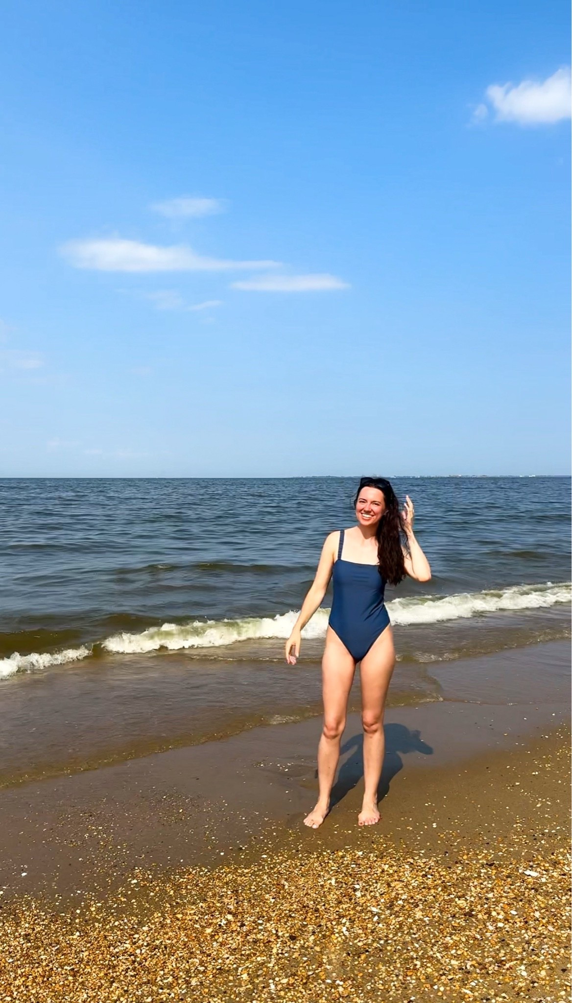 A classic navy blue one-piece swimsuit is my forever staple for a chic, minimalist swimwear look. It’s effortless, comfortable, and easy to throw on with denim shorts for a quick transition from the beach to coastal exploring.

#LTKdayinmylife #LTKootd #LTKPetite