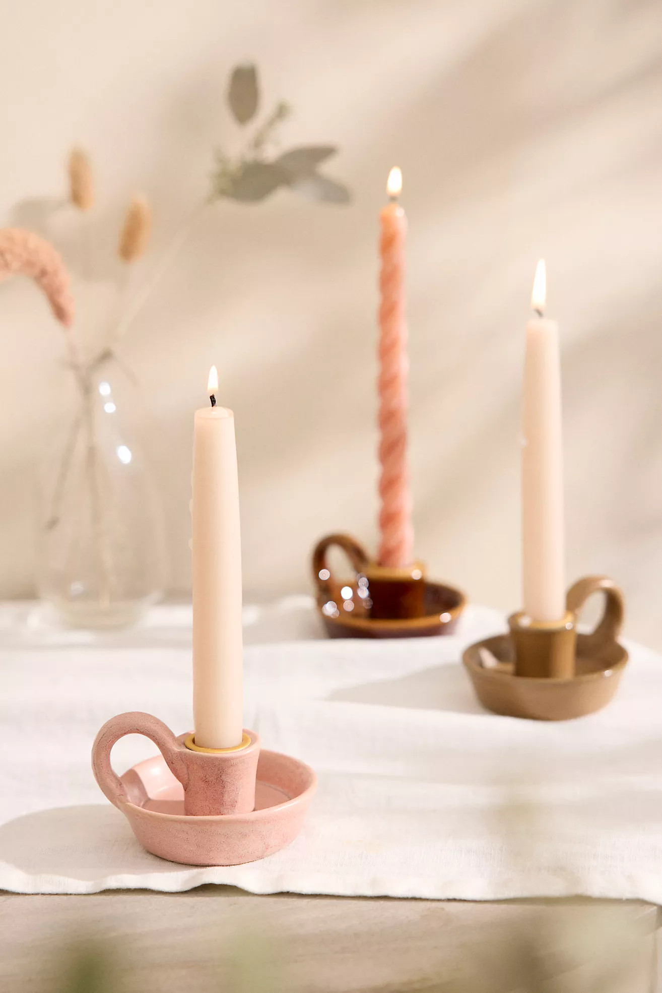 Handled Porcelain Taper Holder | Anthropologie (US)