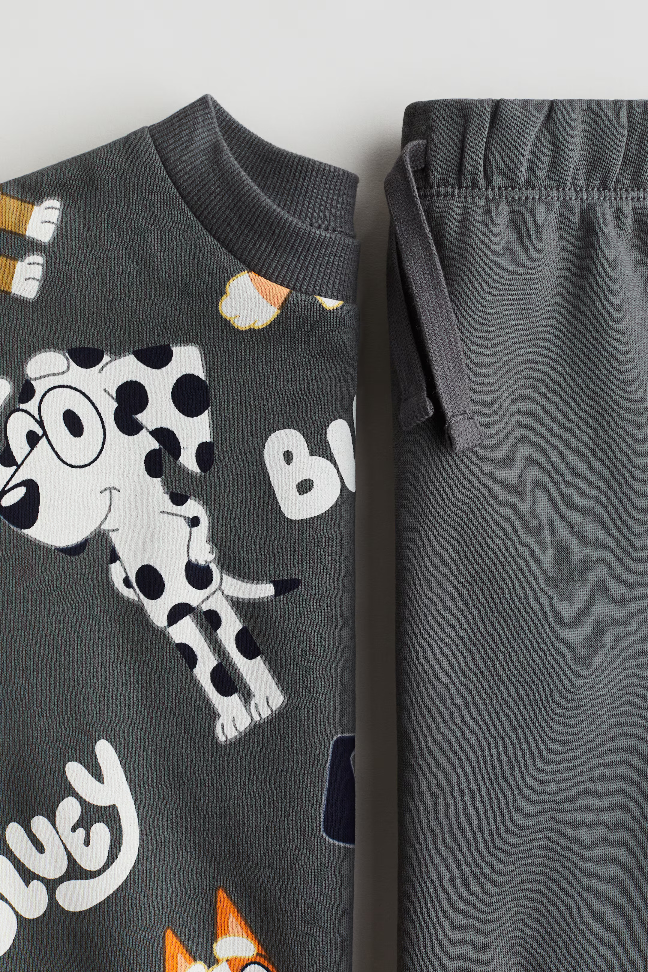 2-piece Printed Sweatsuit - Dark gray/Bluey - Kids | H&M US | H&M (US + CA)