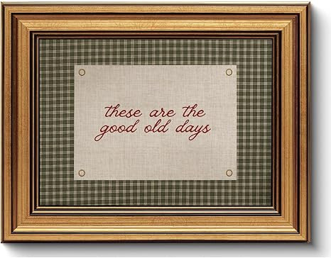 Vintage Gold Framed Wall Art These Are The Good Old Days Canvas Art Prints | Amazon (US)