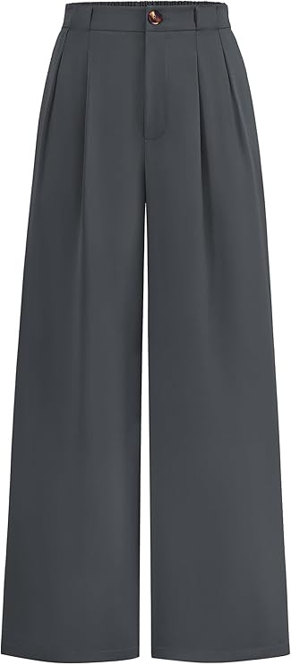 KIRUNDO Wide Leg Dress Pants for Women High Waisted Office Work Trousers Business Casual Slacks B... | Amazon (US)