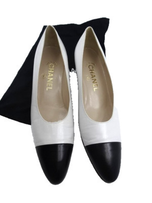 Authentic Retro Like New CHANEL Spectator Shoes, Size 38 A, Thick 2" Kitten Heel | eBay US