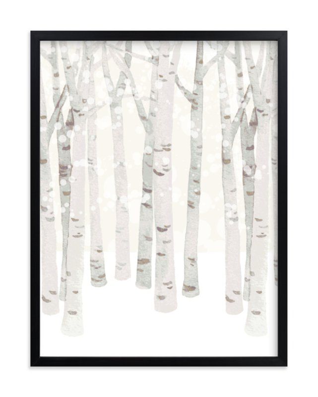 "Birch Woods in Winter" - Graphic Limited Edition Art Print by Four Wet Feet Studio. | Minted