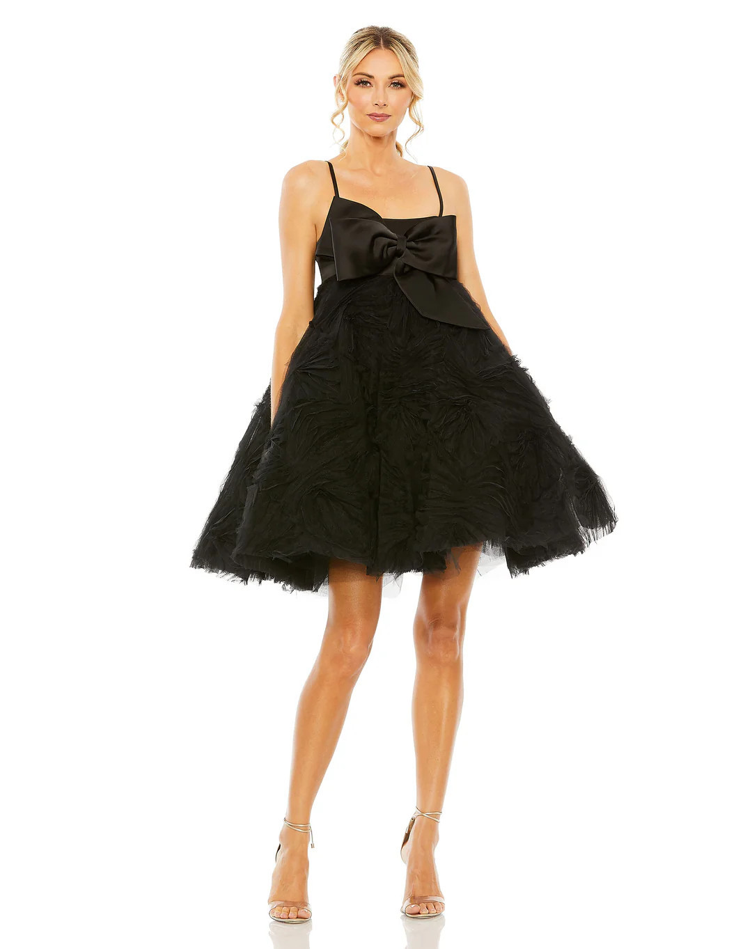 Bow Front Tulle Mini Dress | Mac Duggal