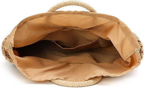 Womens Large Straw Beach Tote Bag Hobo Summer Handwoven Bags Purse wth Pom Poms | Amazon (US)