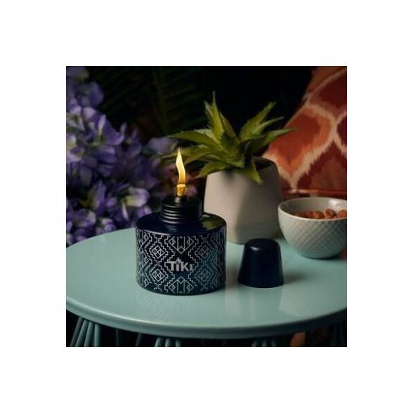 Painted Glass Table Torch & Trial Fuel Set Black Pattern - TIKI | Target