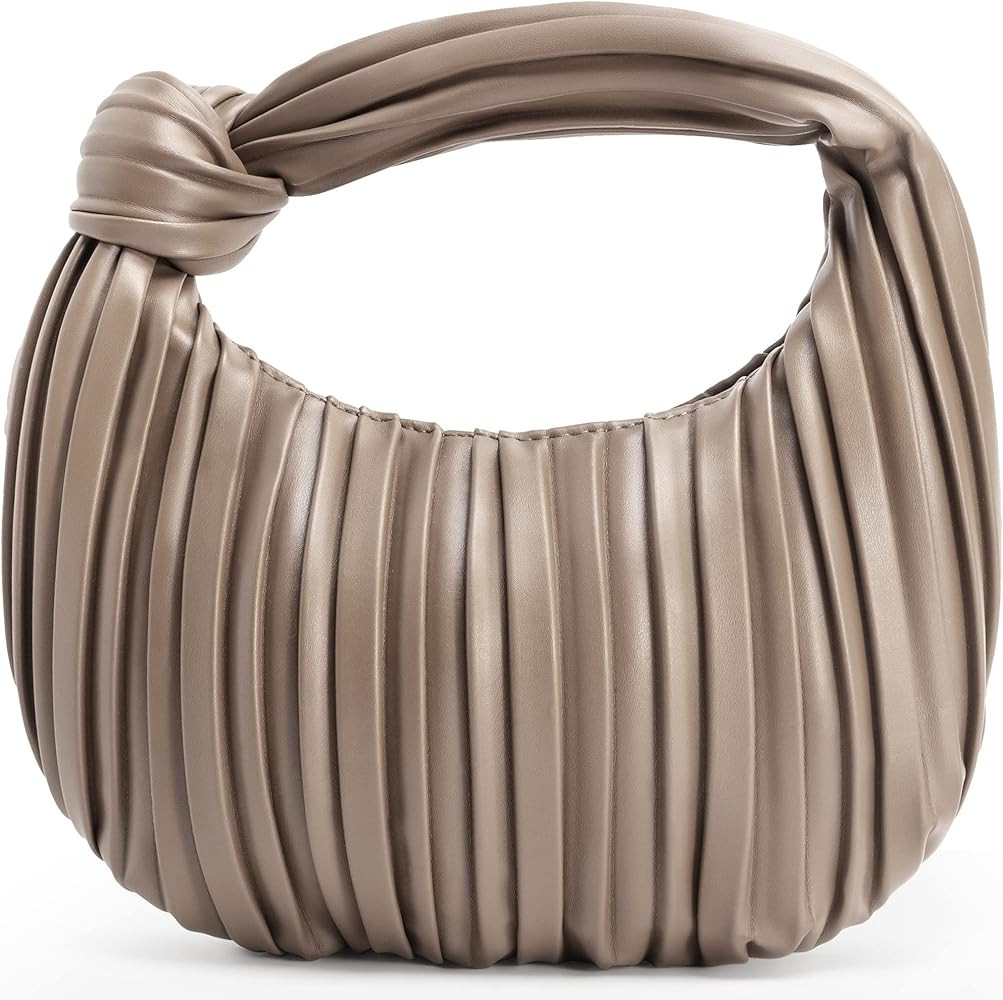 Amazon.com: NIUEIMEE ZHOU Small Knotted Handbags for Women Soft PU Leather Crossbody Dumpling Bag... | Amazon (US)