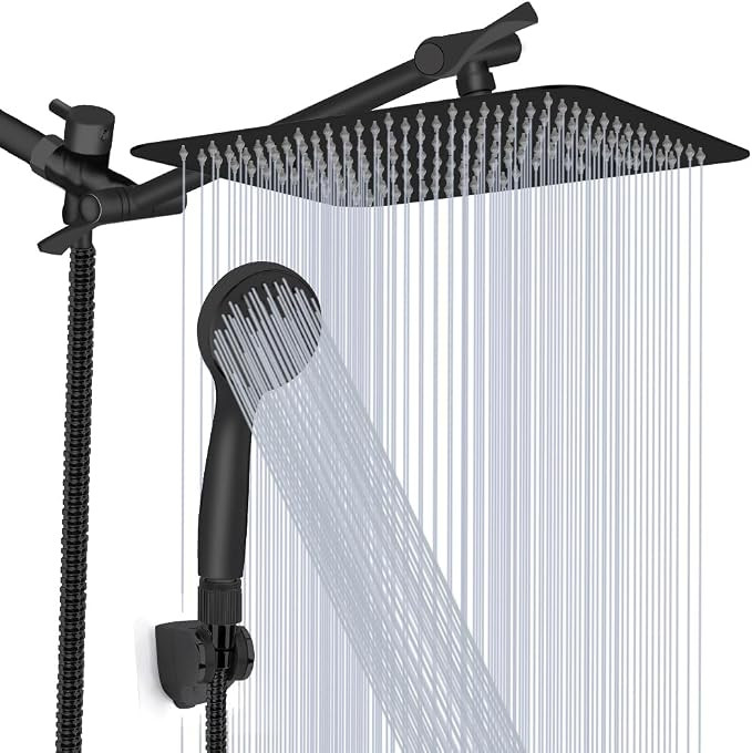 Shower Head, Kaqinu 8'' High Pressure Rainfall Shower Head/Handheld Showerhead Combo with 11” E... | Amazon (US)