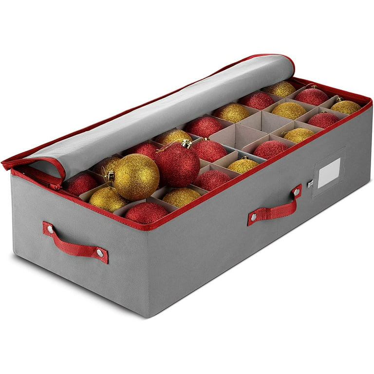 Underbed Christmas Ornament Storage Box Zippered Closure - Stores up to 64 of The 3-inch Standard... | Walmart (US)