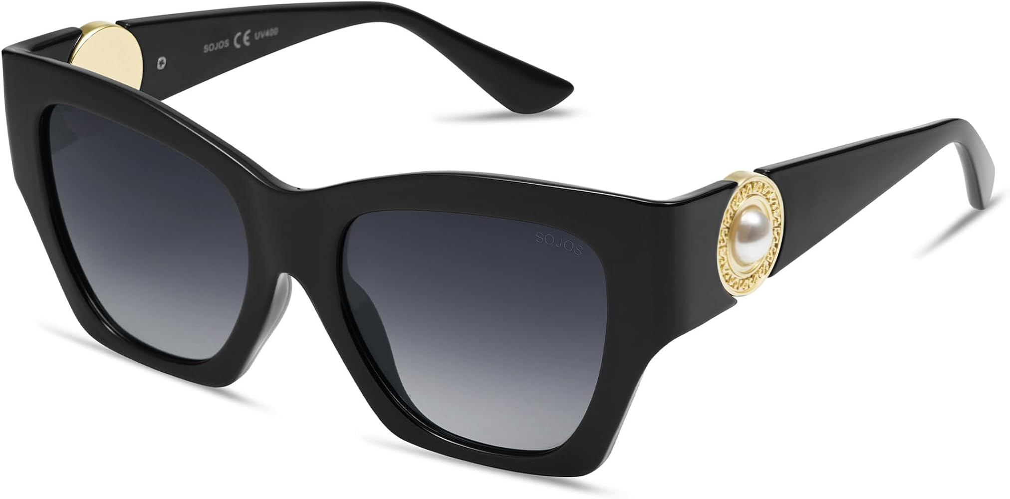 SOJOS Oversized Cat Eye Polarized Sunglasses for Women Retro Square Cateye Style Sunnies SJ2312 | Amazon (US)