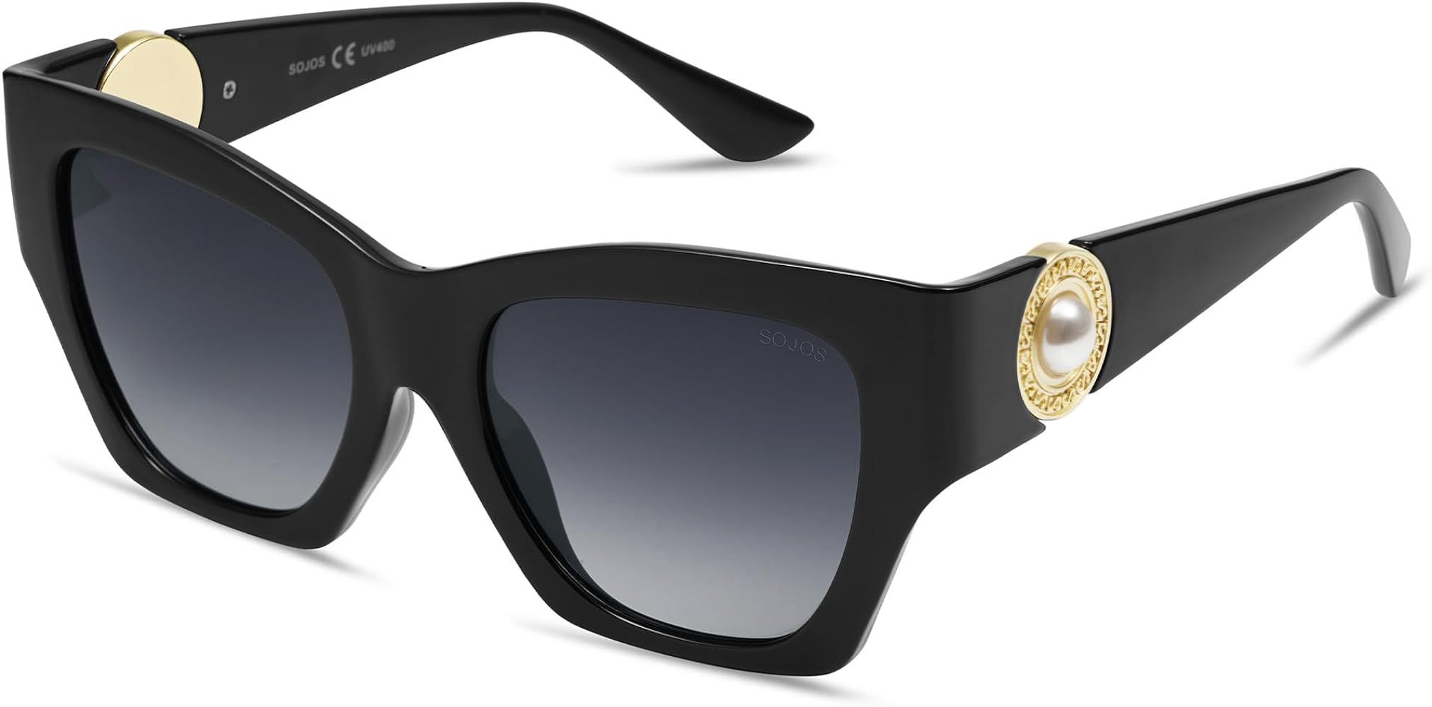SOJOS Oversized Cat Eye Polarized Sunglasses for Women Retro Square Cateye Style Sunnies SJ2312 | Amazon (US)
