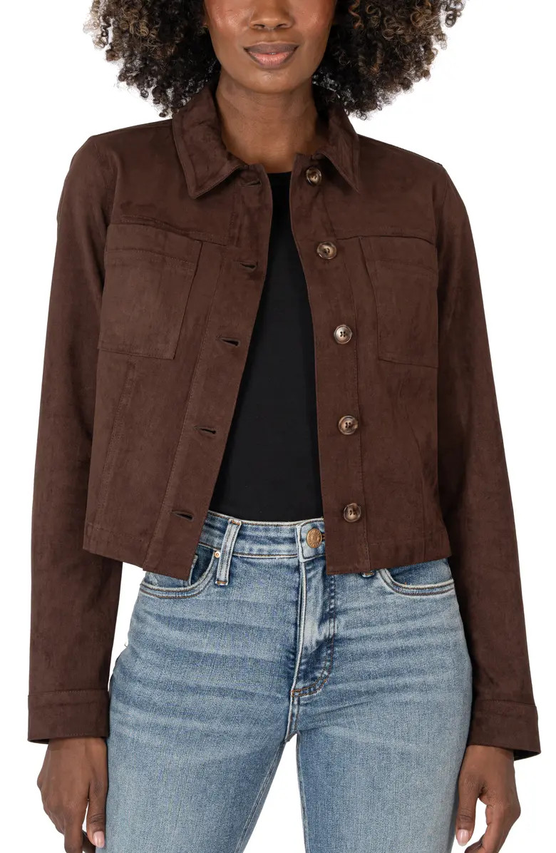Matilda Crop Faux Suede Jacket | Nordstrom
