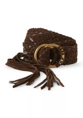 Frye Women's 50 mm Woven Fringe Belt | Belk