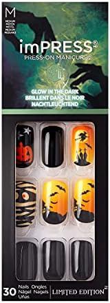 Kiss imPRESS Press on Manicure Halloween Nails - Abandoned, Medium Length, Square Shape, 30 Fake Nai | Amazon (US)