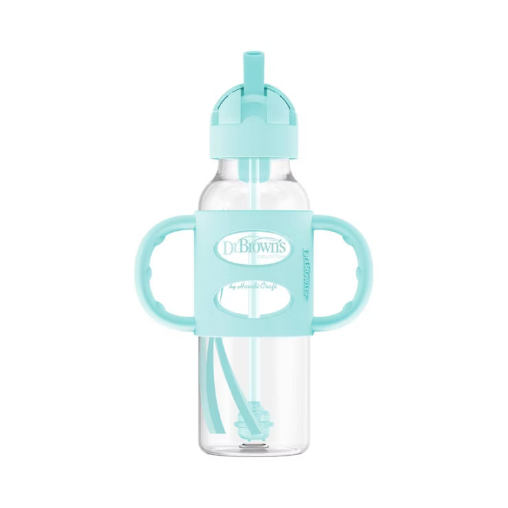 Dr. Brown's Milestones Sippy Straw Bottle with Silicone Handles - Aqua | Target