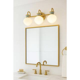 Lucy 25.0 in. 3-Light Lacquered Brass Vanity Light | The Home Depot