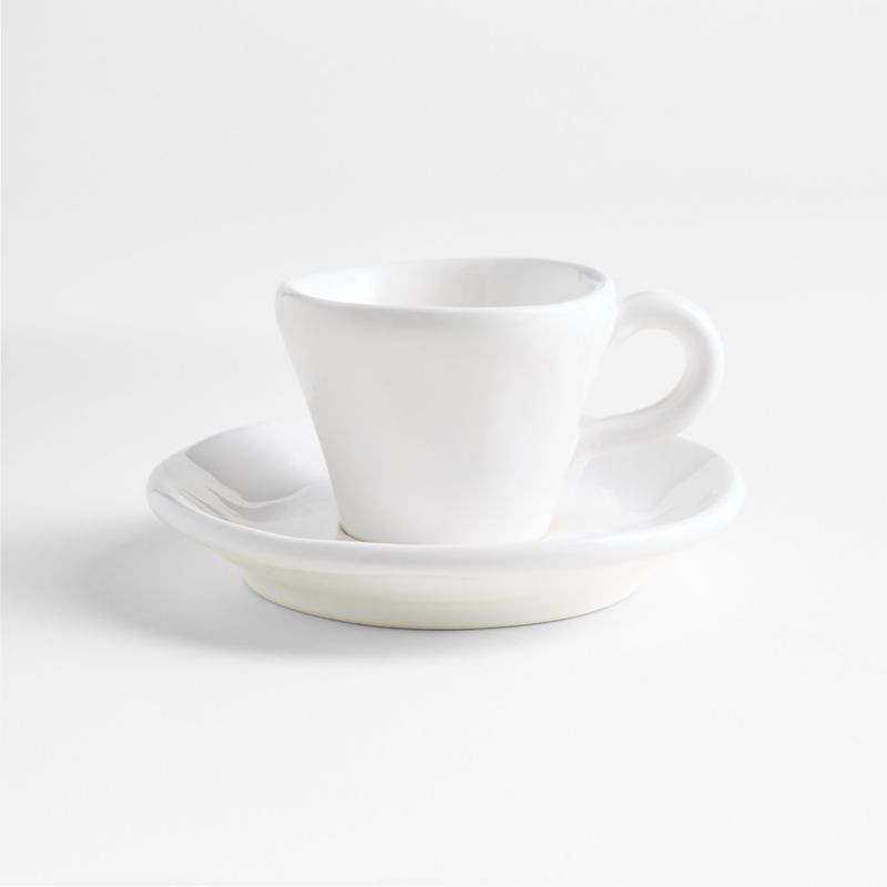 Sorrento White Espresso Cup and Saucer | Crate & Barrel | Crate & Barrel