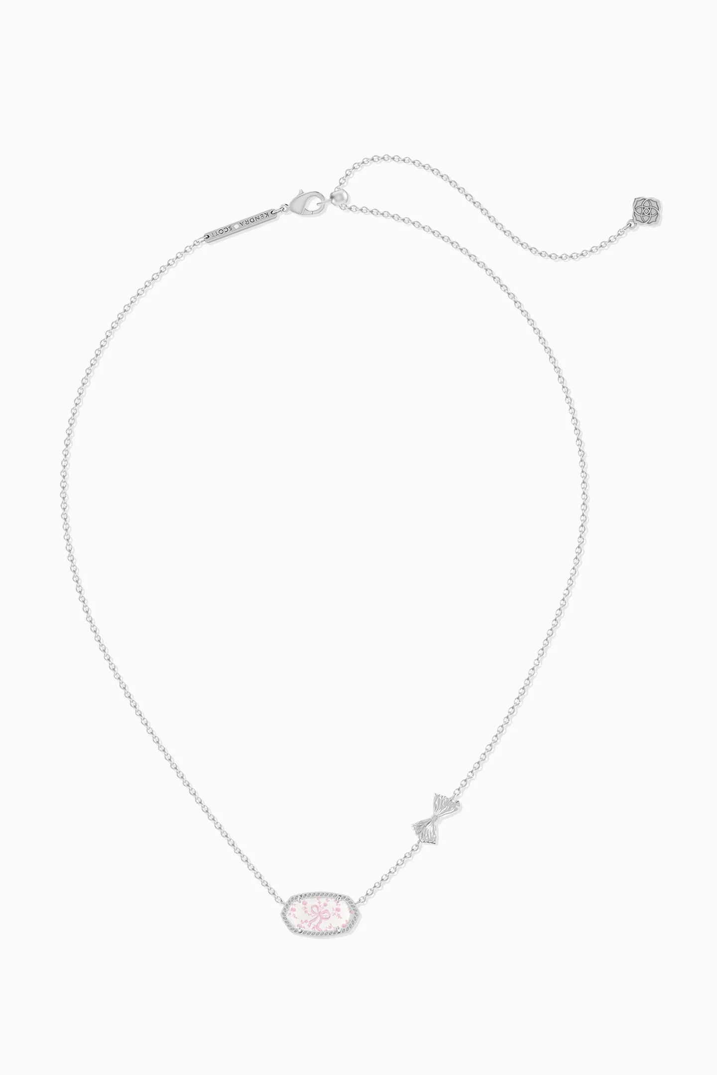 Kendra Scott x LoveShackFancy Bow Silver Chantilly Elisa Necklace | LoveShackFancy