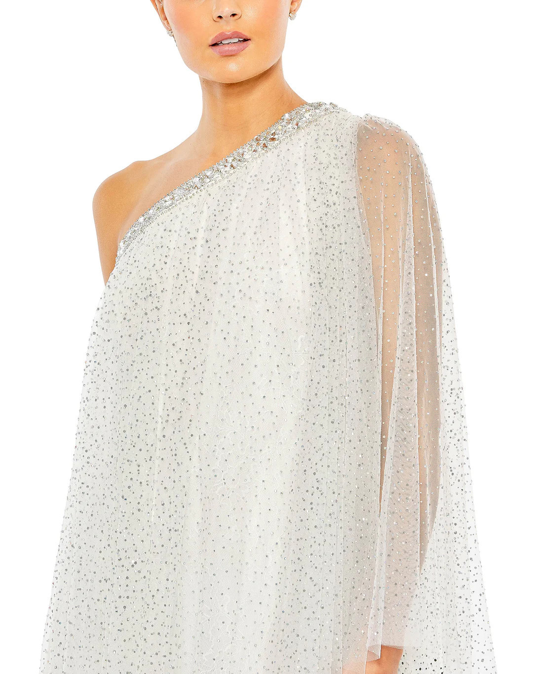 Rhinestone Embellished Waistband A Line Skirt | Mac Duggal