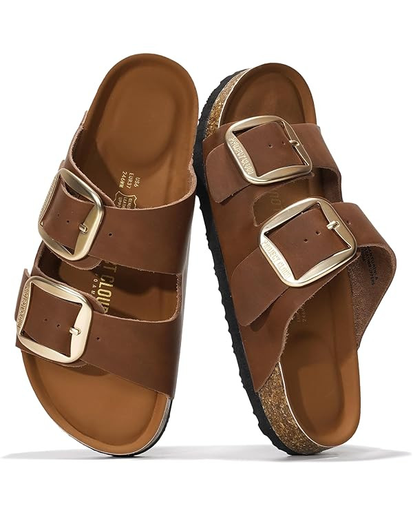 Project Cloud Genuine Leather Flat Sandals for Women 2025 Comfortable Beach Essentials Womens San... | Amazon (US)