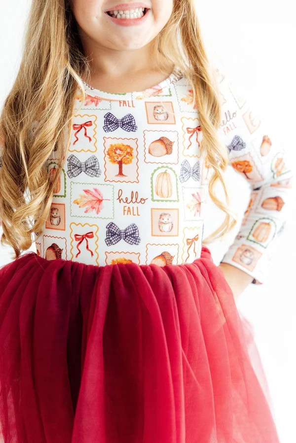 Hello Fall L/S Tutu Dress | Mila & Rose