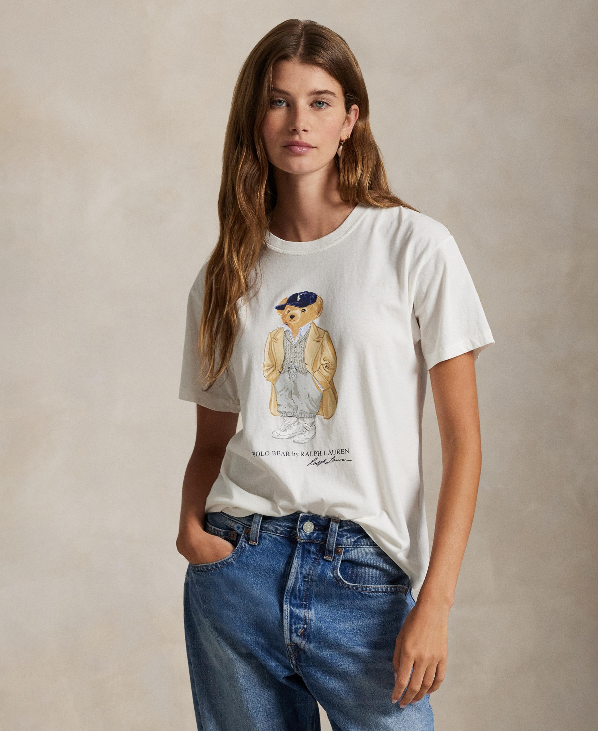 Polo Ralph Lauren Women's Bear Print Crew Neck Jersey T-Shirt - Nevis | Macy's