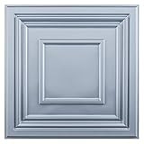 Art3d Decorative Drop Ceiling Tile 2x2 Pack of 12pcs, Glue up Ceiling Panel Square Relief in Gray | Amazon (US)