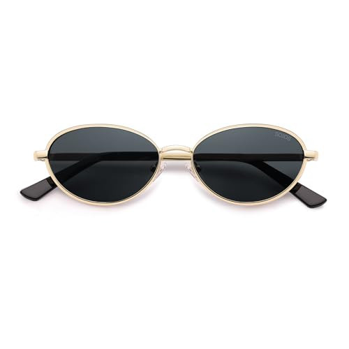 SOJOS Trendy Oval Cay Eye Polarized Sunglasses for Women Men, Chic 80s 90s Retro Fashion Sunnies SJ1279, Gold/Grey | Amazon (US)