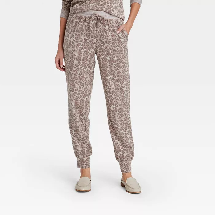 Women's Leopard Print Jogger Pants - Knox Rose™ Brown | Target