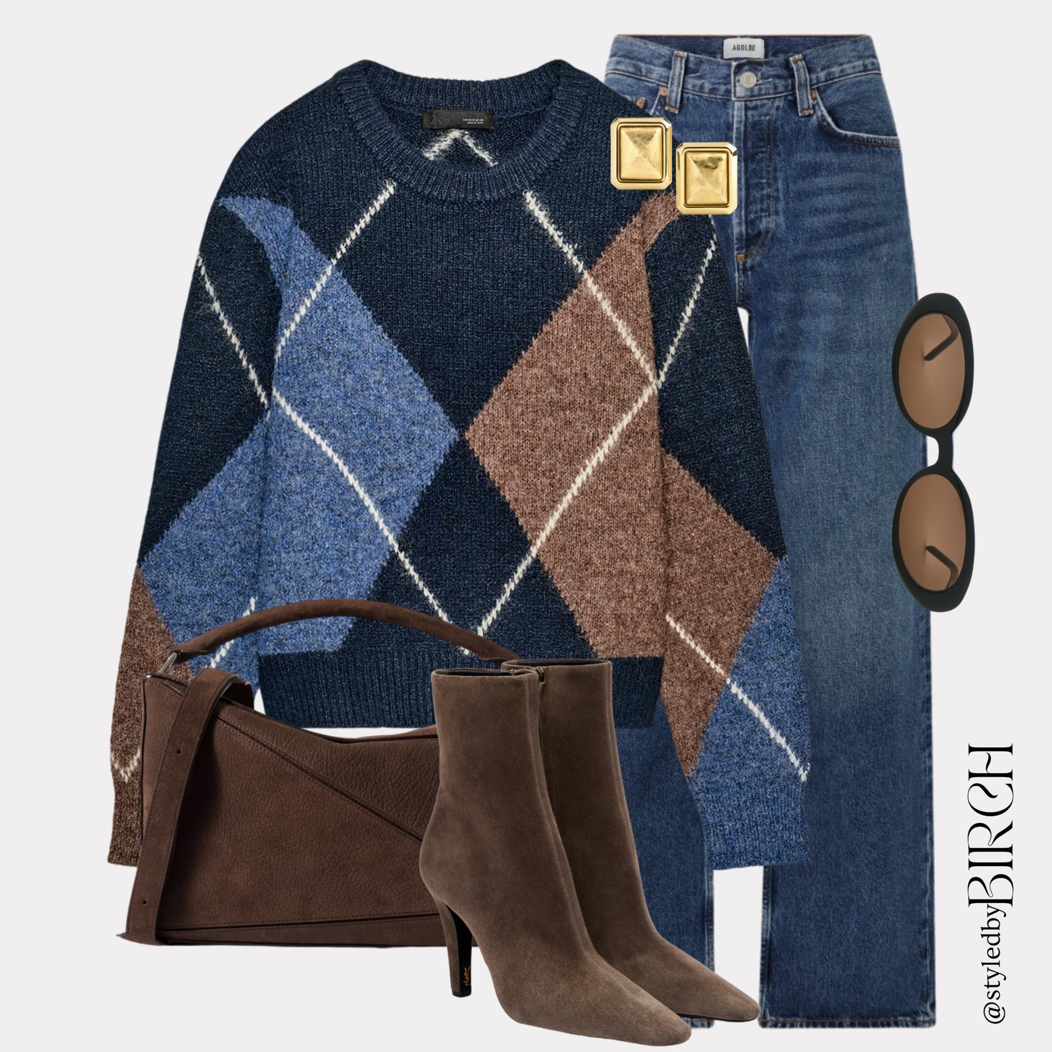 Kicking off the week with a chic but cosy look 🤎 I’d layer this with a long brown tailored coat for extra polish. And can we talk about the Loewe Puzzle bag in brown suede? Such a gorgeous investment piece 🫶🏼


Tags 🏷️
Argyle knit jumper, Straight-leg blue jeans, Brown suede ankle boots, Long brown tailored coat, Loewe Puzzle bag (brown suede), Gold statement earrings, Black oval sunglasses

#LTKworkwear #LTKeurope #LTKwinter