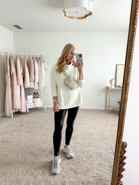 Casual fall outfit idea. I love this quilted turtleneck and Spanx faux leather leggings. 

#LTKbeauty #LTKstyletip #LTKSeasonal
