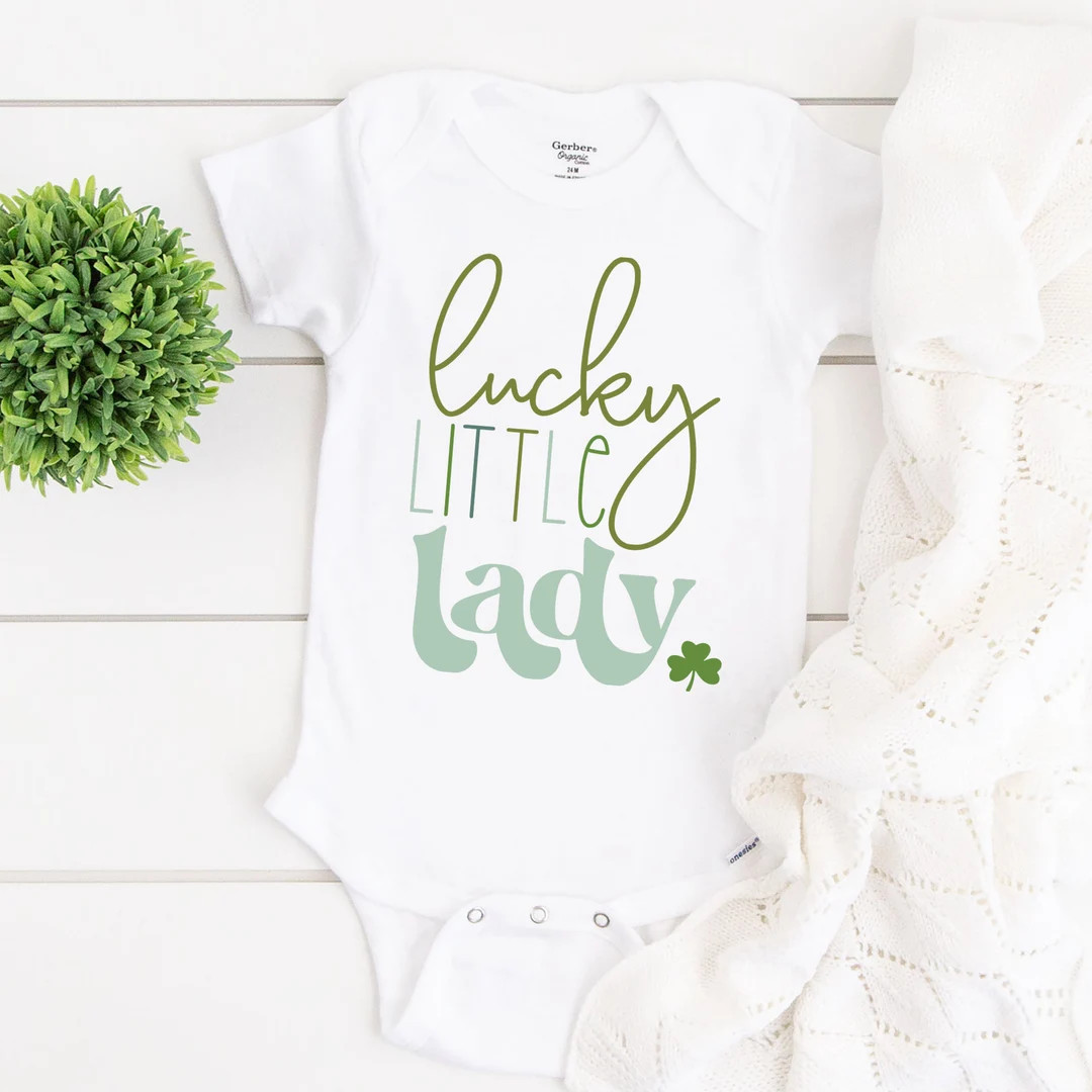 Lucky Little Lady Onesie® | St Patrick's Day Boho Onesie® | March Baby Girl Onesie® | Etsy (US)
